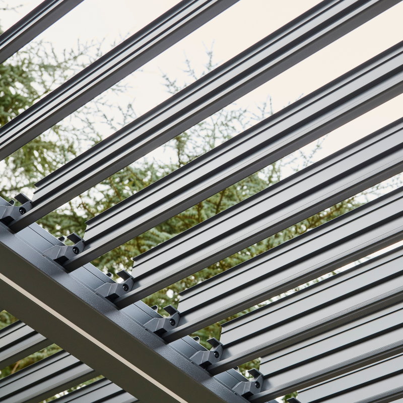 Nexus Pergola Bundle  - Grey Aluminium 3m x 4m with LEDs and 3 Screens