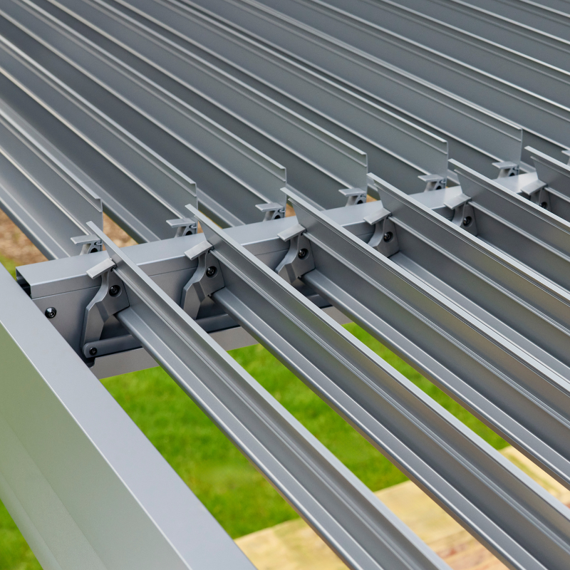 Nexus Pergola Bundle  - Grey Aluminium 3m x 4m with LEDs and 3 Screens