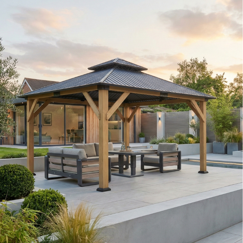 Ottawa Cedar Wood Frame with Double Roof