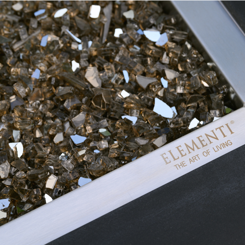 Elementi Fire Varna Black Marble Porcelain Fire Pit Table